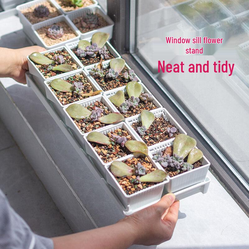 Rectangular Plastic Flower Pots with Drainage Trays