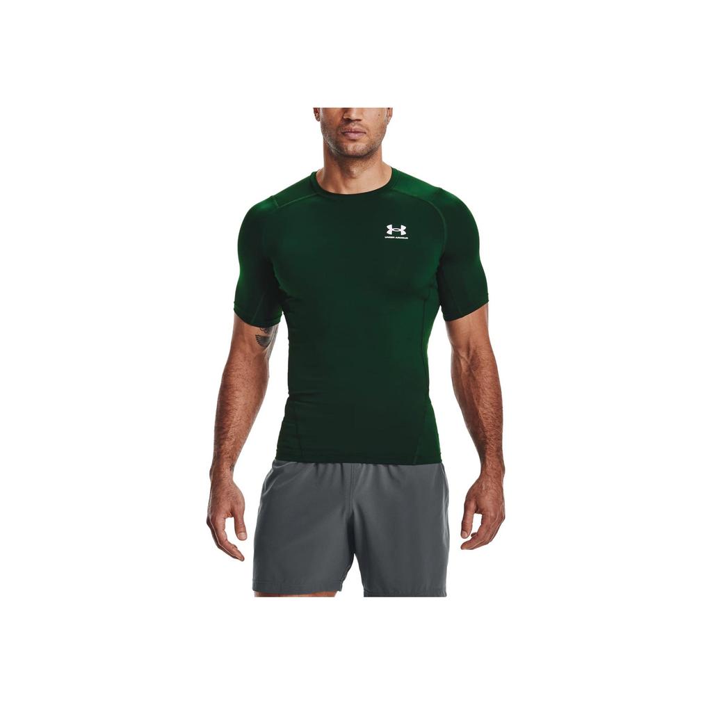 Under Armour Retro Solid Color Letter Print Round Neck Moisture Wicking Short Sleeve T-Shirt Men Tops 1361518-301