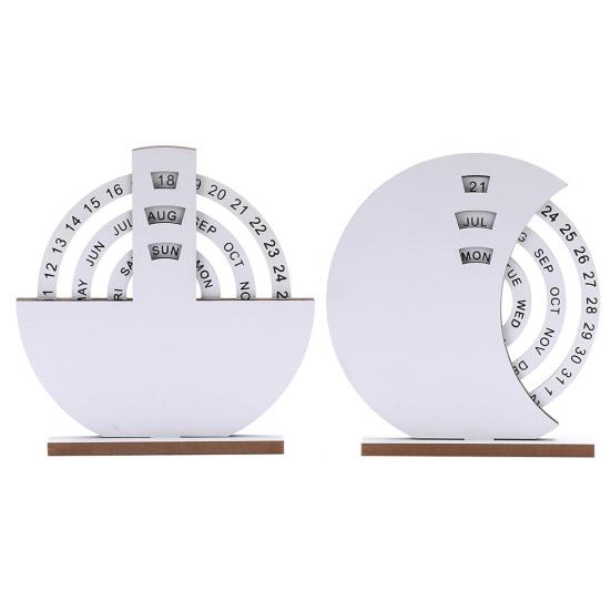 Вращающийся деревянный вечный настольный календарь с прочным основанием, дата, неделя, месяц, домашний офис, спальня, настольный календарь, украшение