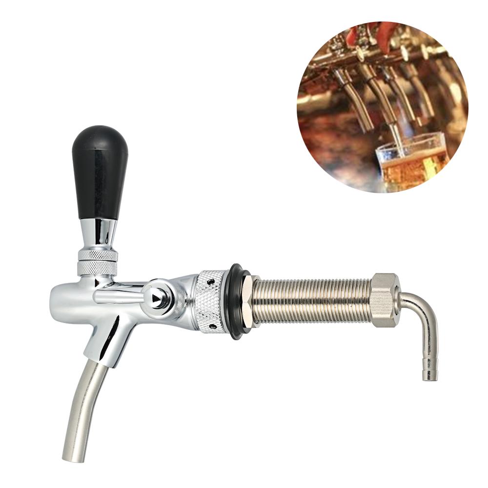 Adjustable Control Chrome Draft Beer-faucet Tap /8 Shank Long Stem Home Brew Keg Tap Beer Faucet Home Brew Tool Accessory