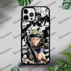 Anime B-Black C-Clover Phone Case For iPhone 16 15 14 13 12 11 Pro Xs Max Mini Plus Celulares Hard Funda