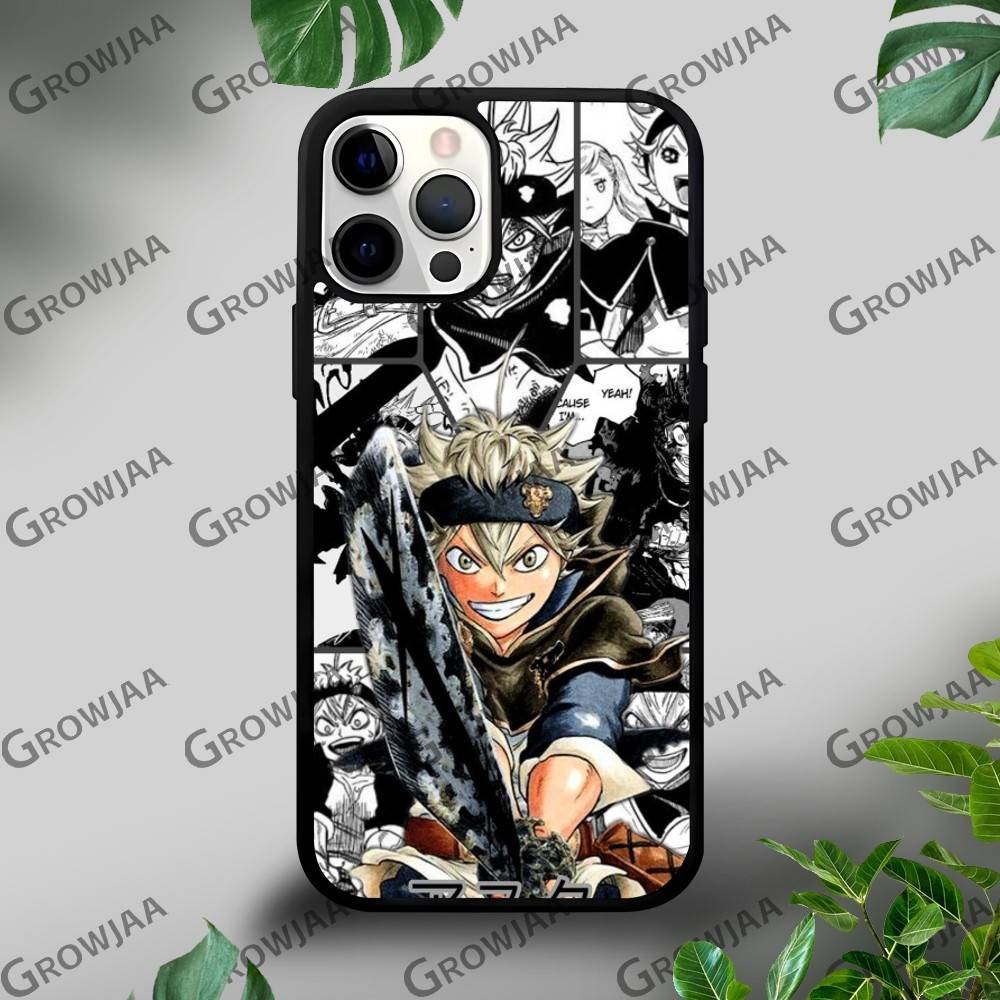 Anime B-Black C-Clover Phone Case For iPhone 16 15 14 13 12 11 Pro Xs Max Mini Plus Celulares Hard Funda