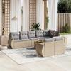 VidaXL Garden Lounge Set with Cushions 9 Pcs, Patio Sofas, Patio Furniture Set, Outdoor Furniture, Beige 3225093
