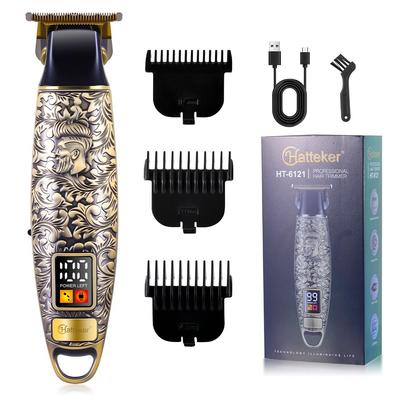 Машинки для стрижки волос из цельного металла, профессиональный триммер для мужчин, аккумуляторный беспроводной триммер с Т-образным лезвием