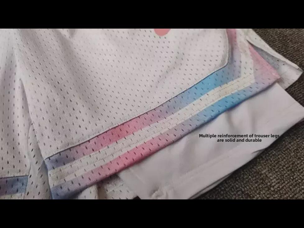 Мужские летние баскетбольные шорты 2024 года, трехочковые, длиной до колена, быстросохнущие, высокоэластичные, дышащие, имитация двухкомпонентного дизайна.