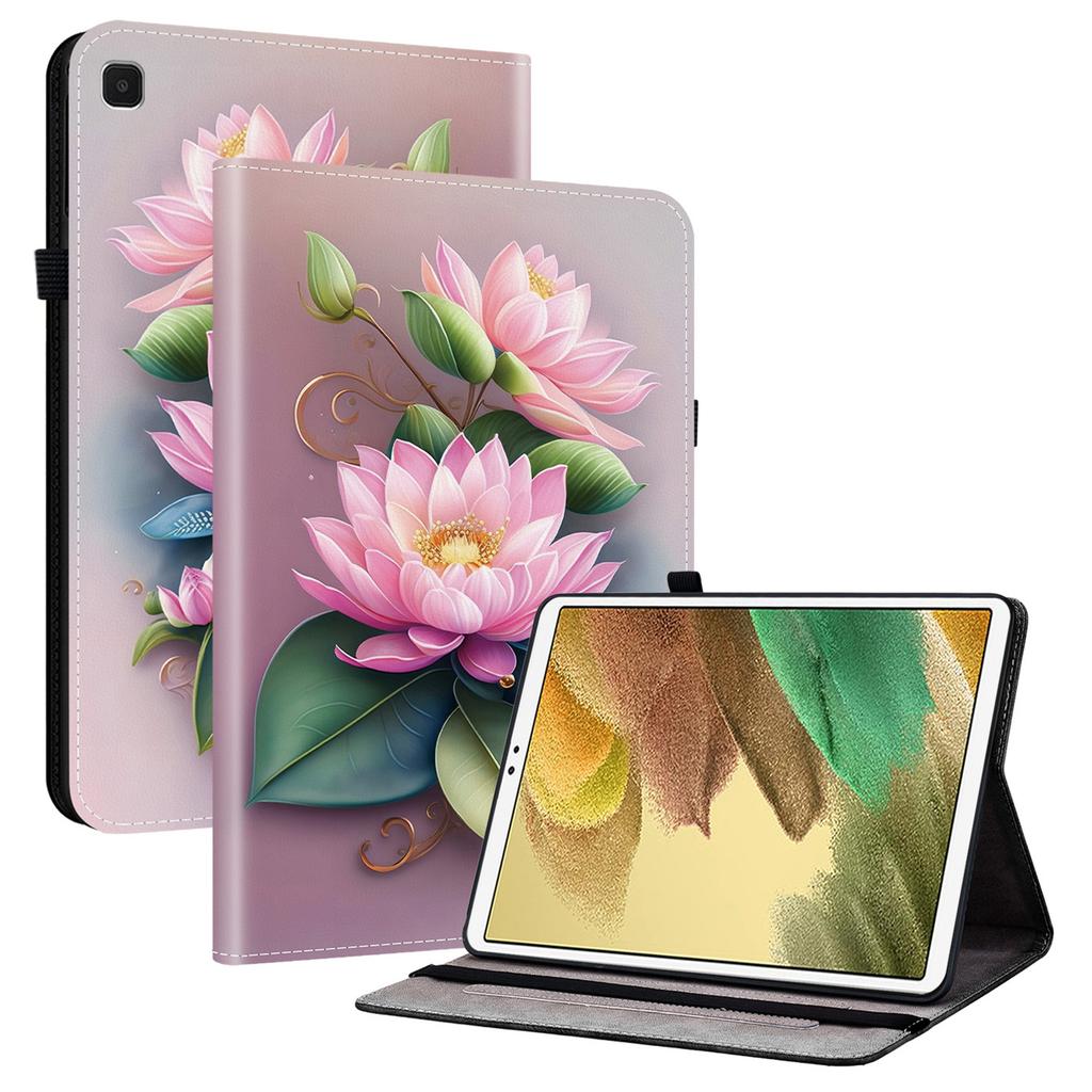 Кожаный чехол для Samsung Galaxy Tab A7 Lite 8,7 дюйма T220/T225 с принтом, подставкой, слотами для карт