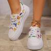 Модные женские плоские кроссовки модные принтованные случайные кроссовки для ходьбы 2024 осень новая мода кружевное платье бег