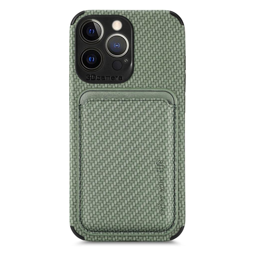 Для Apple iPhone 14 13 12 11 Pro Max XR XS Чехол для мобильного телефона Магнитный карман для карт Сумка для карт Magsafe Защитный чехол с текстурой волокна