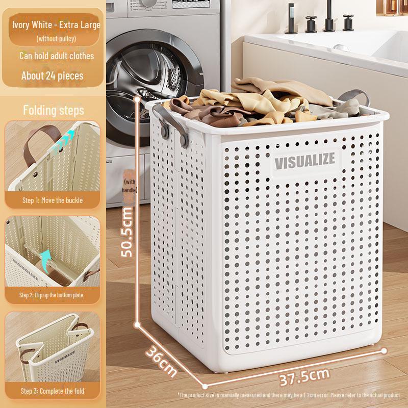 Большая складная корзина для грязного белья - бытовое хранение для ванной комнаты и балкона