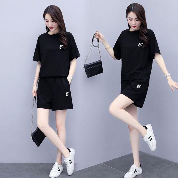 Женский летний вышитый комплект из двух предметов: Топ с короткими рукавами и повседневные свободные шорты