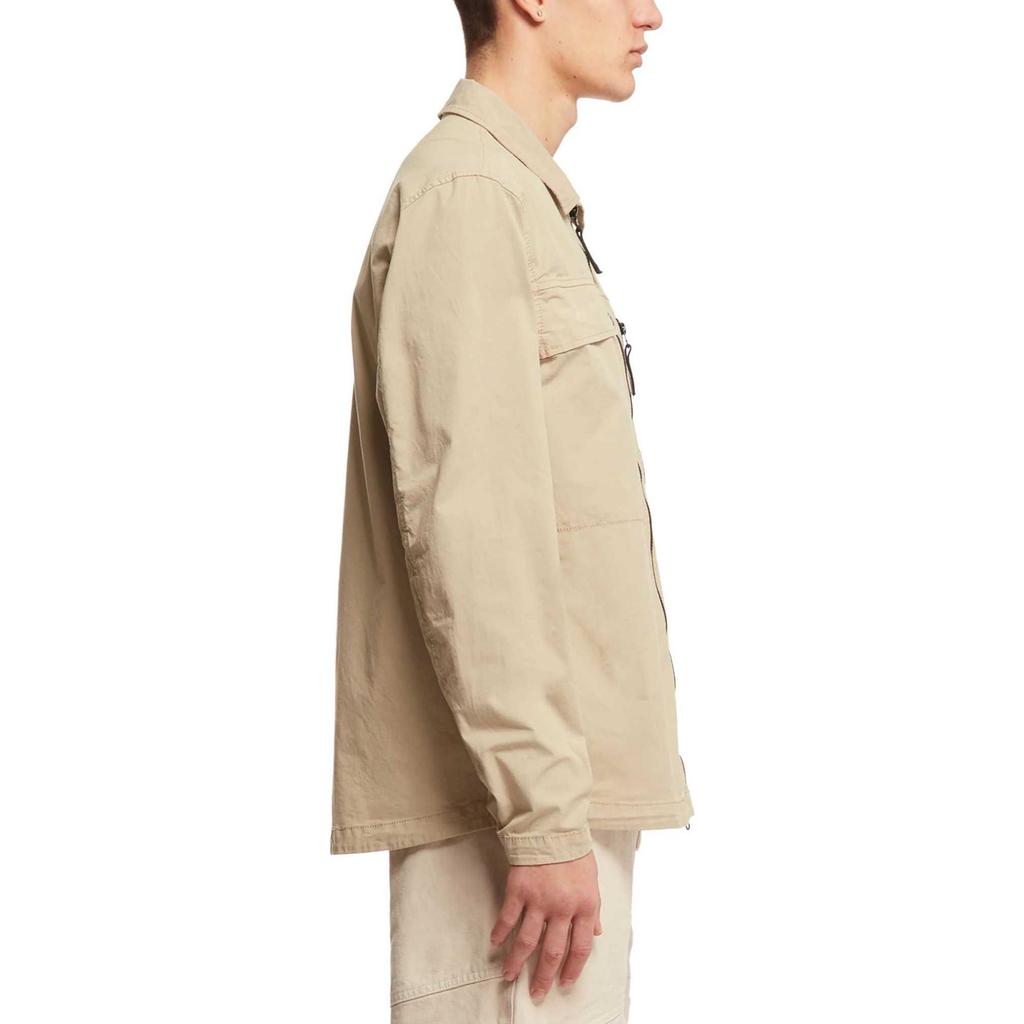 STONE ISLAND SS24 Куртка из хлопка супима однотонная с односторонней молнией, нагрудным карманом и логотипом Мужская куртка Бежевый 801510210-V0095