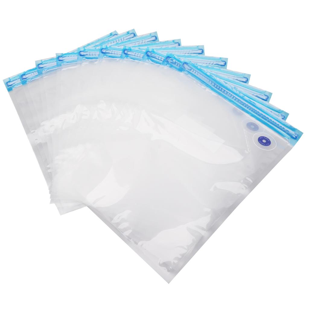 10Pcs Food Vacuum Bag Odorless Space Saving Vacuum Bag with Pump for Home Sup market