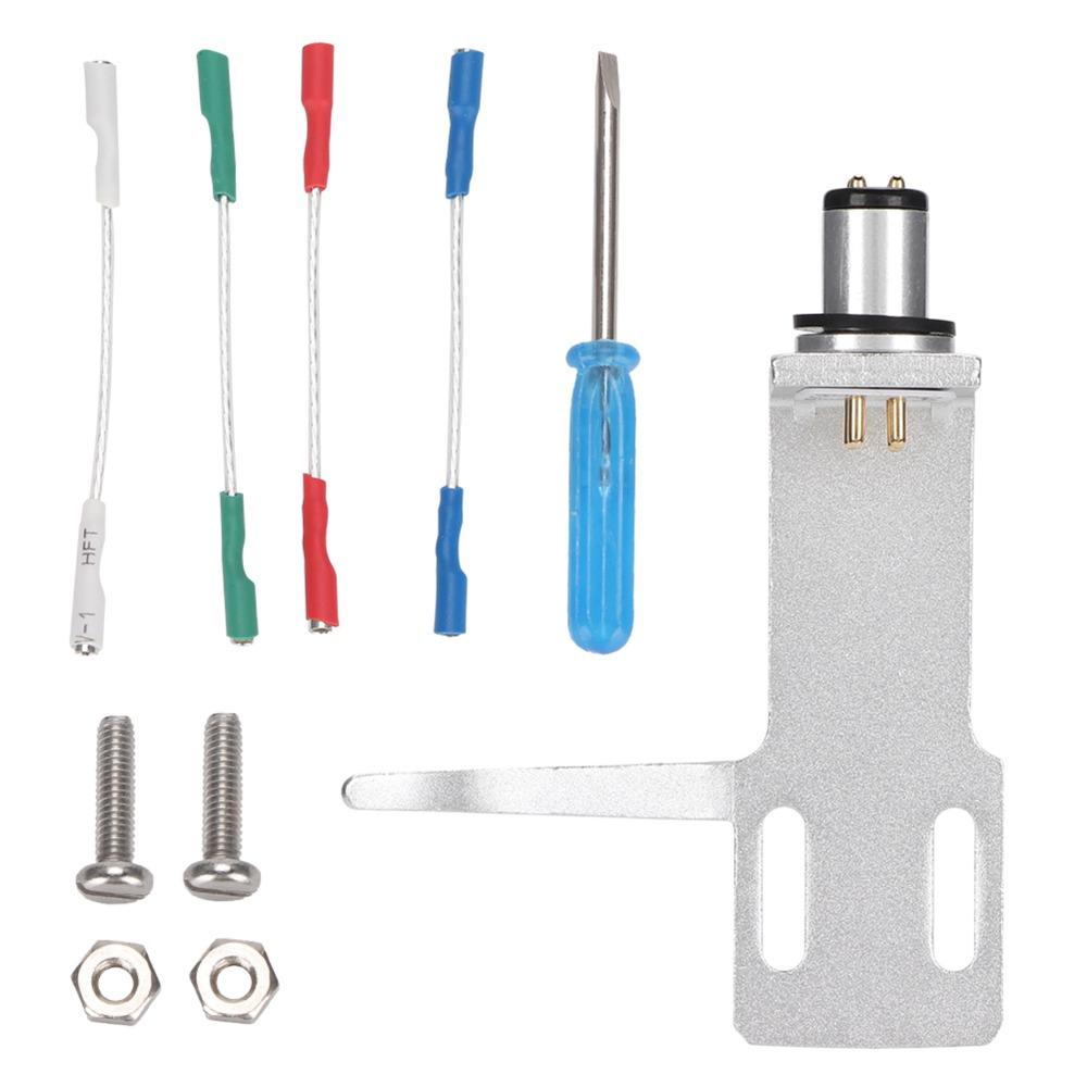 Complete Set with 4 Cables Phono Cartridge Headshell Record Player Kit  for Turntable Player
