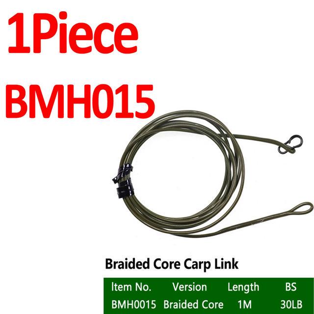 Bimoo 1PC 30LB 35LB 45LB Fluoro Carbon Fused Carp Link High Carbon Carp Main Line Braided Carp Leader Trace with Terminal Swivel