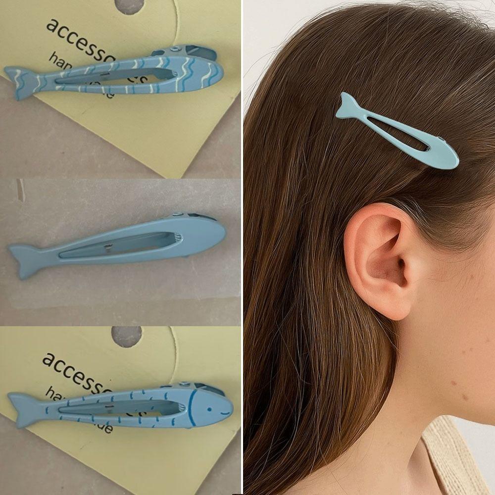 Milk Blue Hair Accessories Metal Sweet Hairpin Trendy Fish Hairpin Women Girls