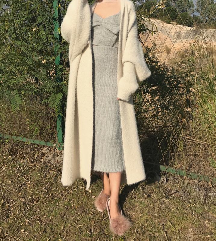 Женский кардиган свободного кроя в корейском стиле: Осень/Зима Средней длины