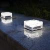 Outdoor Garden Solar Glass Brick Light Waterproof Led Square Solar Ice Floor Tile Buried Light Ice Cube Rocks Garden Light