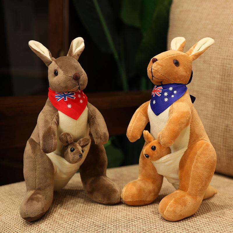 Lovely Mother Child Kangaroo Plush Toys Plushie Pillow Big Size Stuffed Dolls For Baby Room Decor Birthday Christmas Gifts