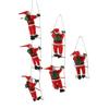 Santa Ladder Pendant Christmas Decoration Festive Santa Ornament with Curly Beard Festive Hanging Ornament