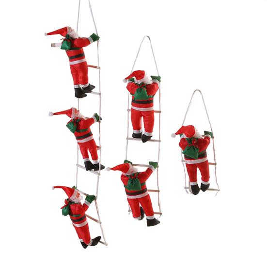 Santa Ladder Pendant Christmas Decoration Festive Santa Ornament with Curly Beard Festive Hanging Ornament