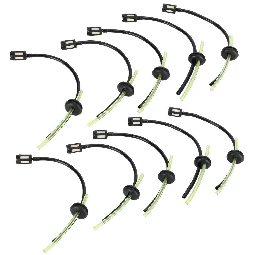 10pcs 2 Hole Design Fuel Filter Hose Kit Black and Green Fuel Line Replacement Kit for GX35