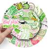 50 Matcha Girl Aesthetic Stickers - Fresh Green & Pink Graffiti for Notebooks & Cups