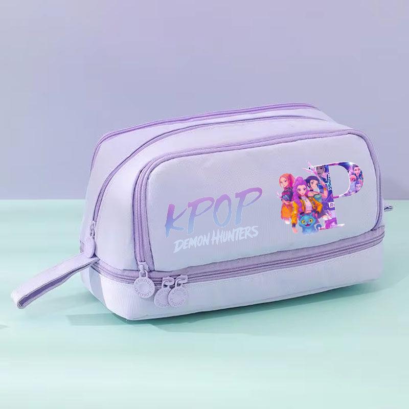 Demon Hunter Girls Team Pencil Case: Large Capacity, Cute Stationery Box for Primary Students