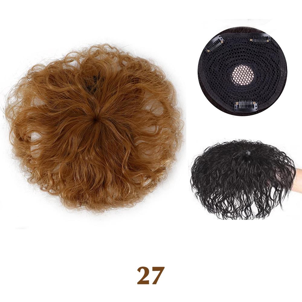 XINRAN Synthetic Short Curly Clip In Bangs Natural Hairpiece For Women Hair Pieces Bangs Toppers For Hair Loss