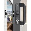 Balcony Sliding Door Locks Black Handle Lock Aluminum Frame Sliding Door Hook Lock Household Hardware Accessory Door Lock