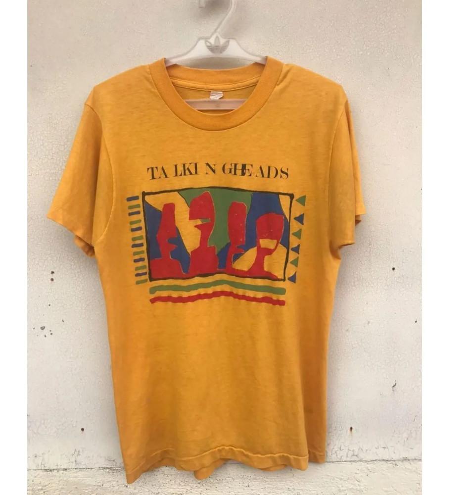 Vintage Talking Heads Band Gold Shirt Unisex Cotton All Size Unisex T-Shirt