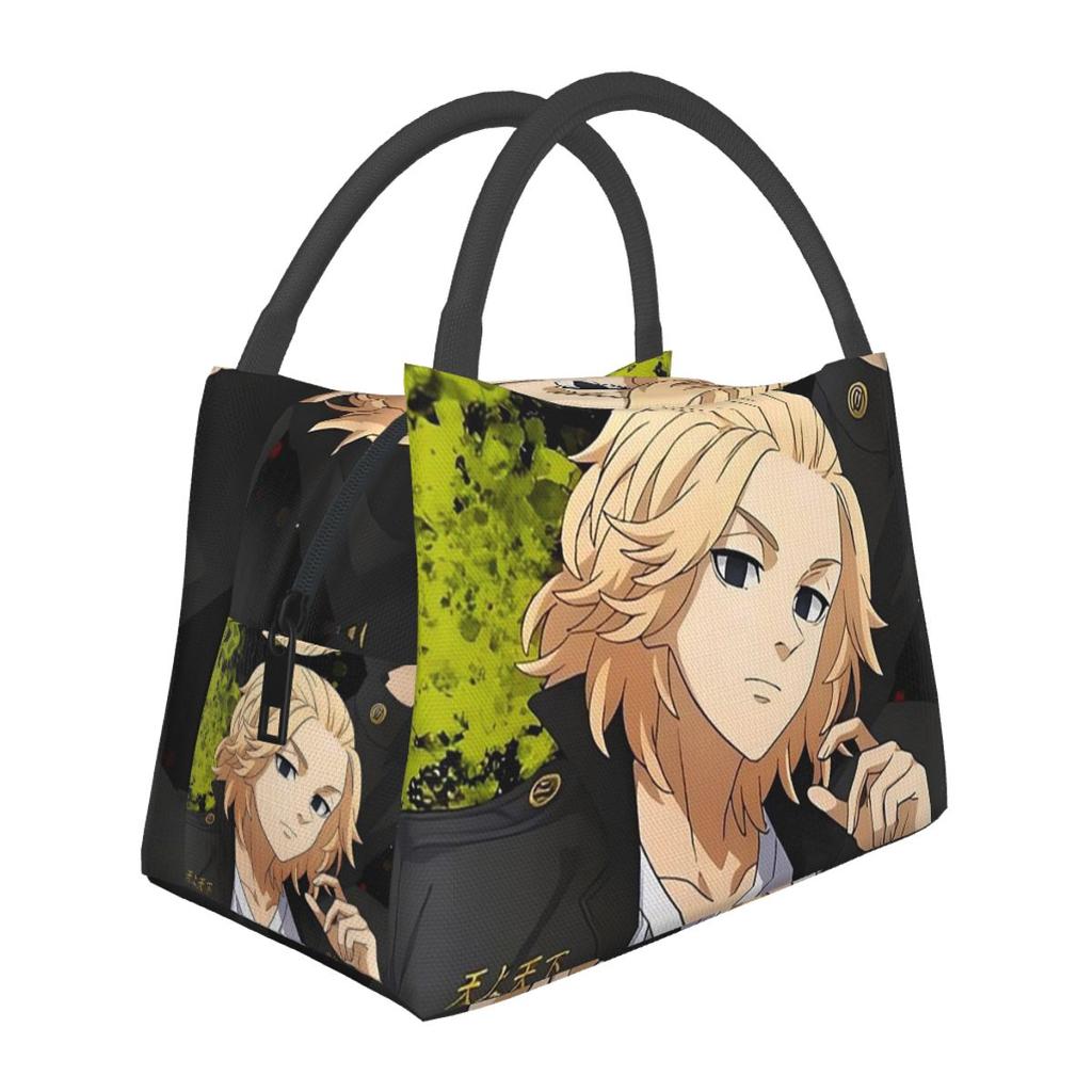 Anime Tokyo Revengers Kazutora Insulated Lunch Bag for Women Bento Storage Food Boxes Container Cooler Thermal Lunch Box Tote