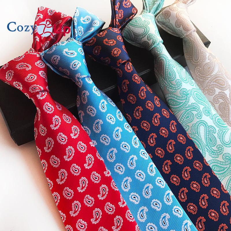 Уютный ап 3,15 дюйма(8 см) Модный полосатый мужской галстук с узором пейсли в клетку и цветком на свадьбу