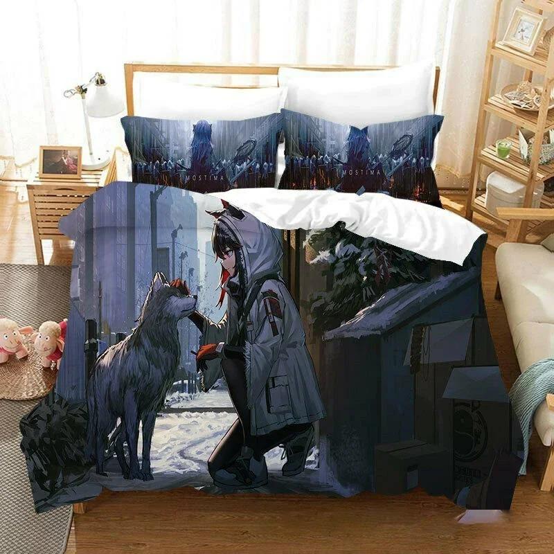 Comforter 3D Printed Arknights Bedding Set Game Double Twin Full Queen King Adult Kids Bedclothes