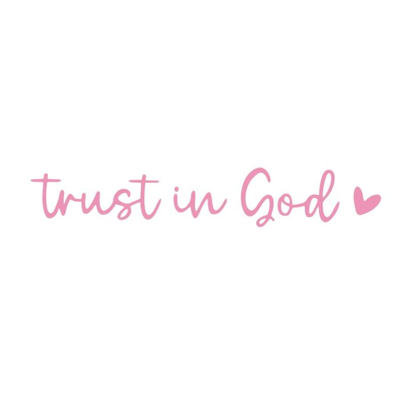 Trust In God Heart Car Rear View Mirror Sticker Decal Faith Bible Verse Christian Church Auto Vehicle Bumper Decor