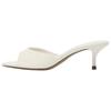 Zara Fashionable Comfortable Patent Leather Effect High Heels Slide Sandals Women Footwear White 2361510001