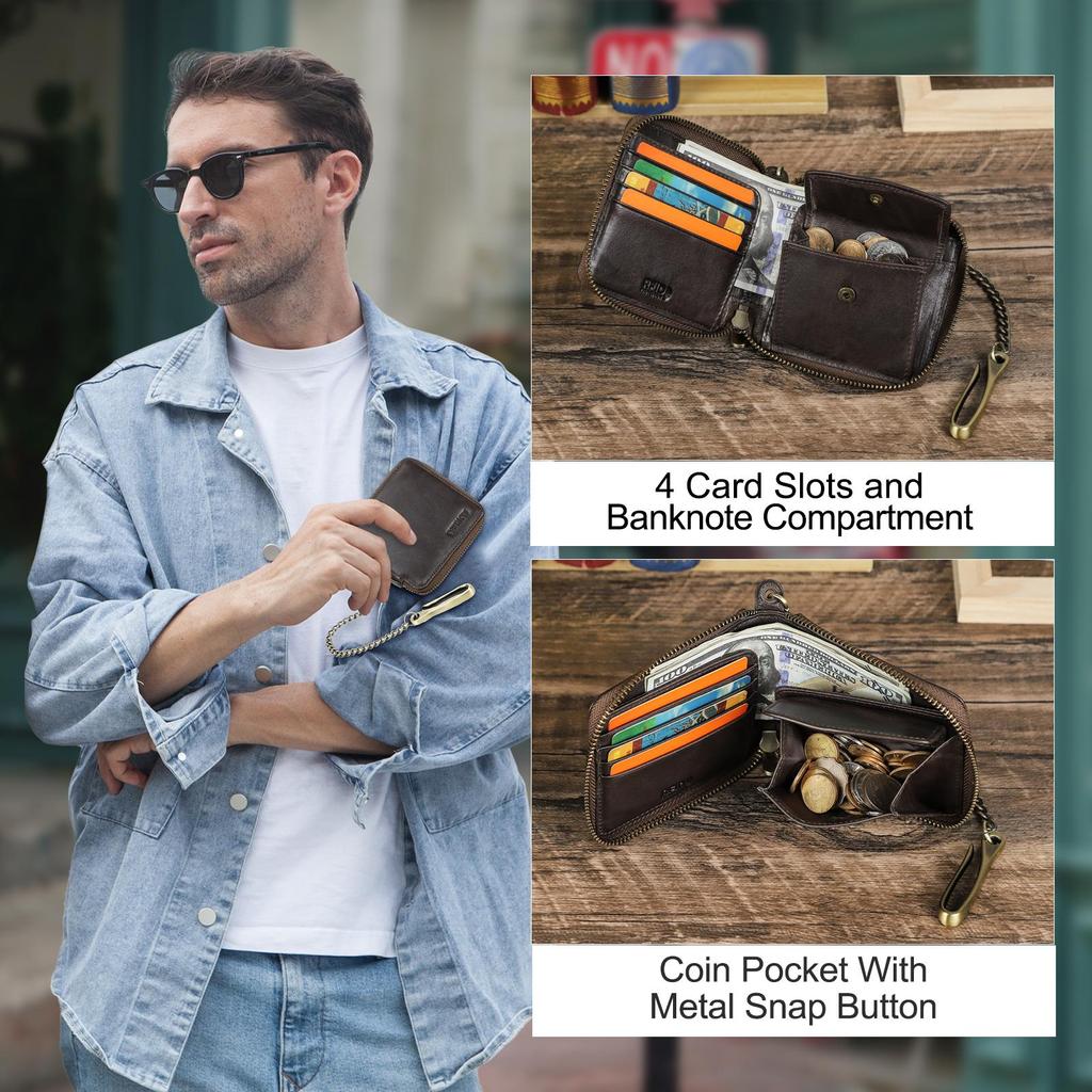 Кошелек CONTACT'S из натуральной кожи в классическом стиле для мужчин, короткий мужской кошелек FRID, мужской модный держатель для карт высокого качества, небольшой кошелек для мужчин