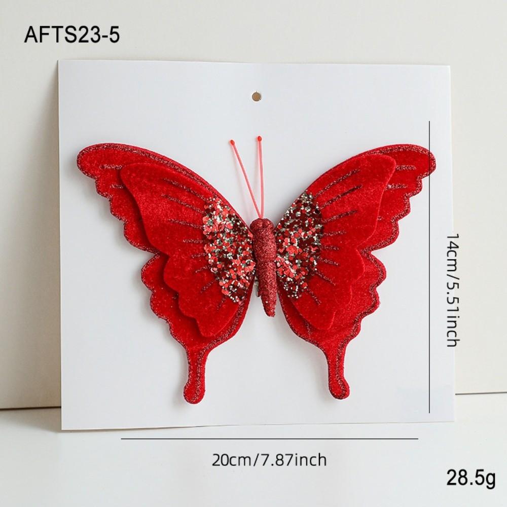 Бархатная Новогодняя Елка Украшение Двойная Симуляция Искусственная Бабочка Домашнее Украшение