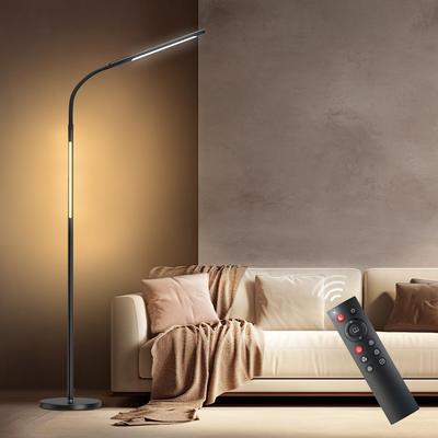 BeaNet Напольный светильник LED с пультом ДУ, меняющий цвет RGB, напольная лампа с синхронизацией музыки, 4 уровня яркости, цветной светильник-подставка, подходит для черного [Беспроводной]