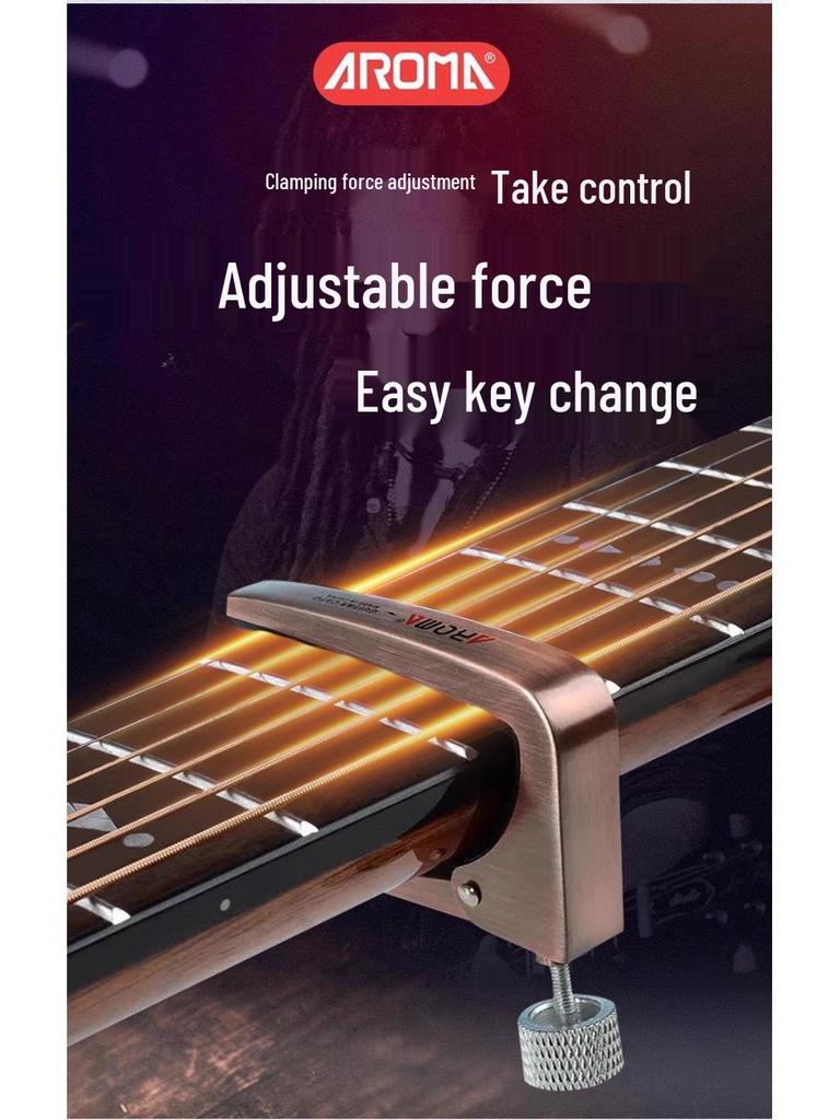 AROMA Капо для гитары AC-11 для акустических и электрогитар - Металлический капо-транспозер