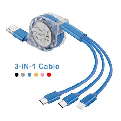 Эластичный зарядный кабель 3в1 iOS Type C USB C Micro USB для iPhone 12 13 14 5 6 7 8 X Samsung шнур автомобильные кабели для зарядки мобильных телефонов