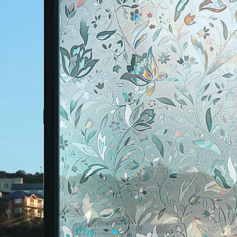 Пленка для защиты окон, радужная статическая пленка для витражей, самоклеящаяся пленка для окон, матирующая оконная пленка для дома