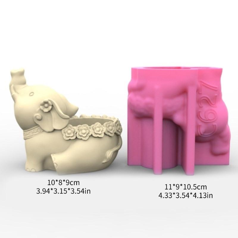 Горшки для суккулентов Силиконовая форма из смолы Слон DIY Садовый Бетонный цветочный горшок Подсвечник Форма Ручная работа