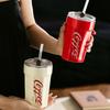 Кружка Coca-Cola высокой ценности, большая вместимость, имитация термокружки с соломинкой, студенческая чашка для воды, большая вместимость, кофейная чашка, керамическая чашка