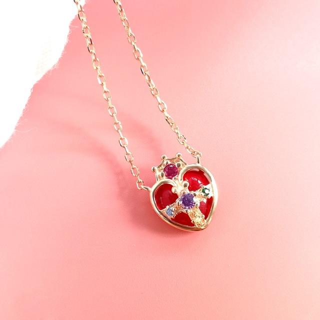 Аниме 925 пробы серебро кристалл звезда компактный кулон в форме сердца женский свитер ожерелье поклонники моряка реквизит для косплея ювелирные изделия подарок для девочек