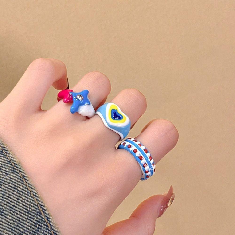 Кольцо с глазурью Dopamine Glaze, уникальное кольцо-сердечко, модное кольцо-открытие, подарок на День святого Валентина