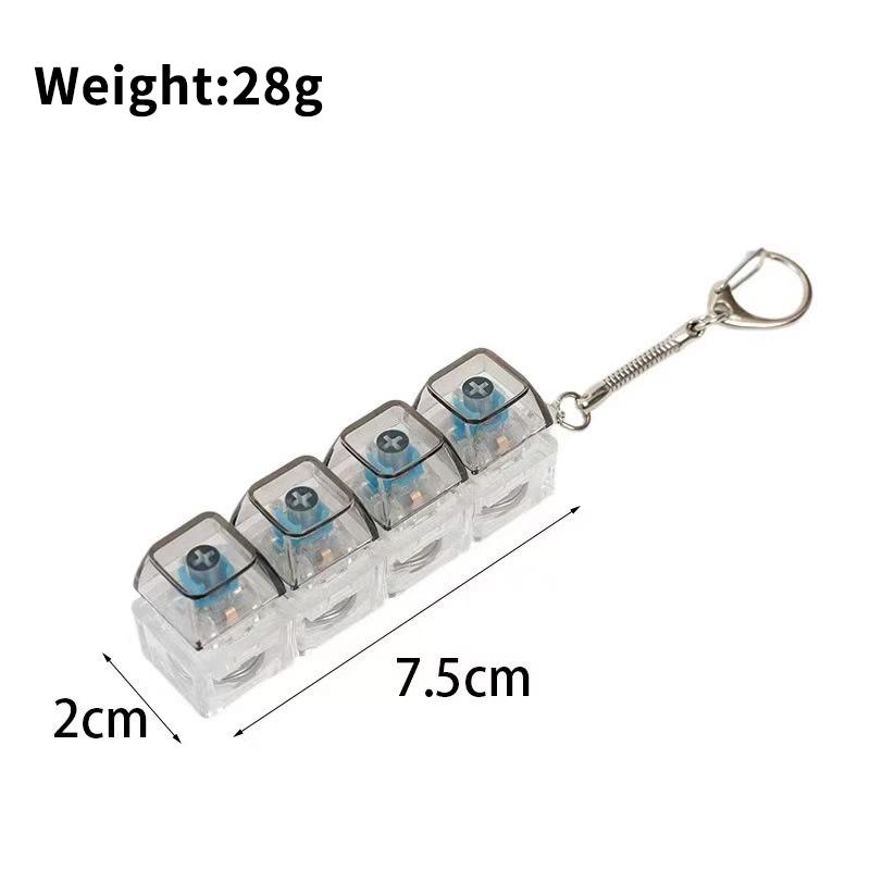 1 шт. Светящийся брелок-клавиатура Снятие стресса Нажимаемая кнопка со светодиодом Игрушка Для людей с тревогой Настольный аксессуар