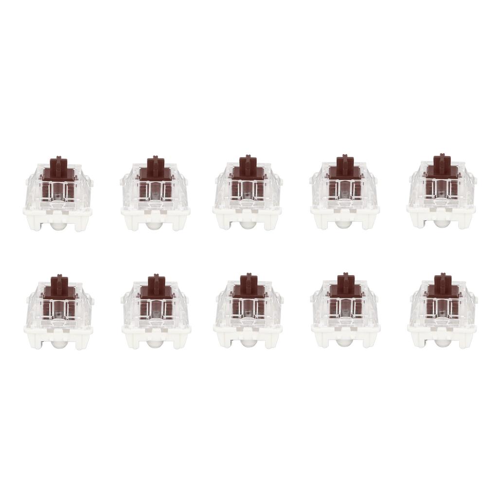 10Pcs Mechanical Keyboard Switch Brown Switch Premium ABS Delicate Structure Long Service Life Mechanical Switches