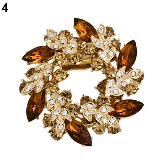1 Pc Fashion Ladies Rhinestone Flower Bouquet Brooch Pin Scarf Bag Jewelry Charm