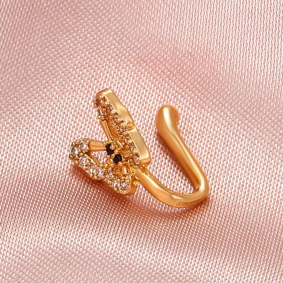 1шт зажим для носа антидеформированный безопасный горный хрусталь инкрустированный не пирсинг U-образное искусственное кольцо в носу