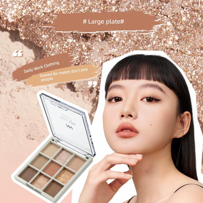 Menow Miele Eye Shadow Nine Colors 4 Large Texture a Plate Multi-Purpose Newbie Beginner Matte Thin and Glittering Pearlescent Comprehensive Plate